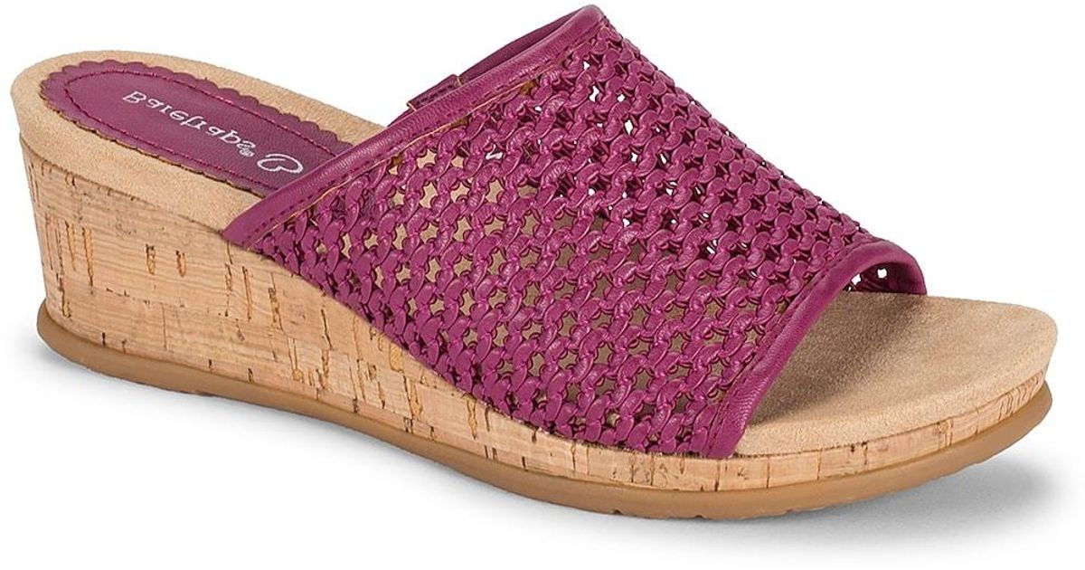 Baretraps Synthetic Flossey Wedge Sandal In Pink Lyst
