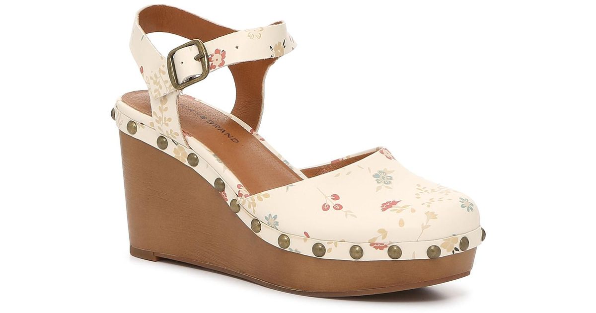 Lucky Brand Denim Zazmini Wedge Sandal in Floral Print (Black) | Lyst
