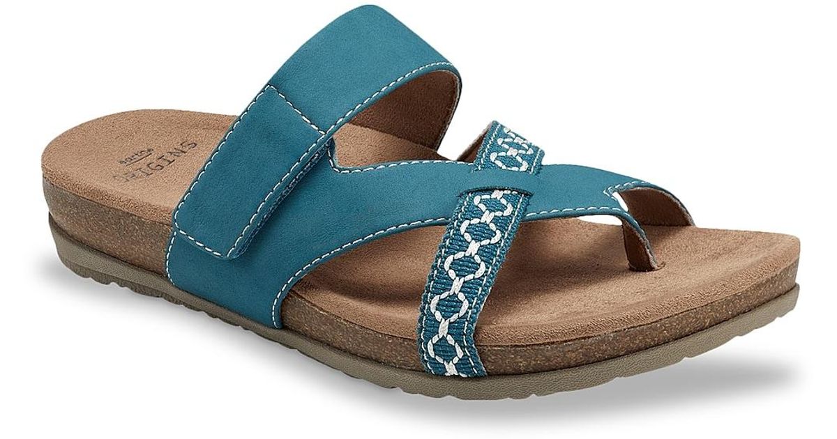 Earth Origins Ossi Wedge Sandal in Blue Lyst