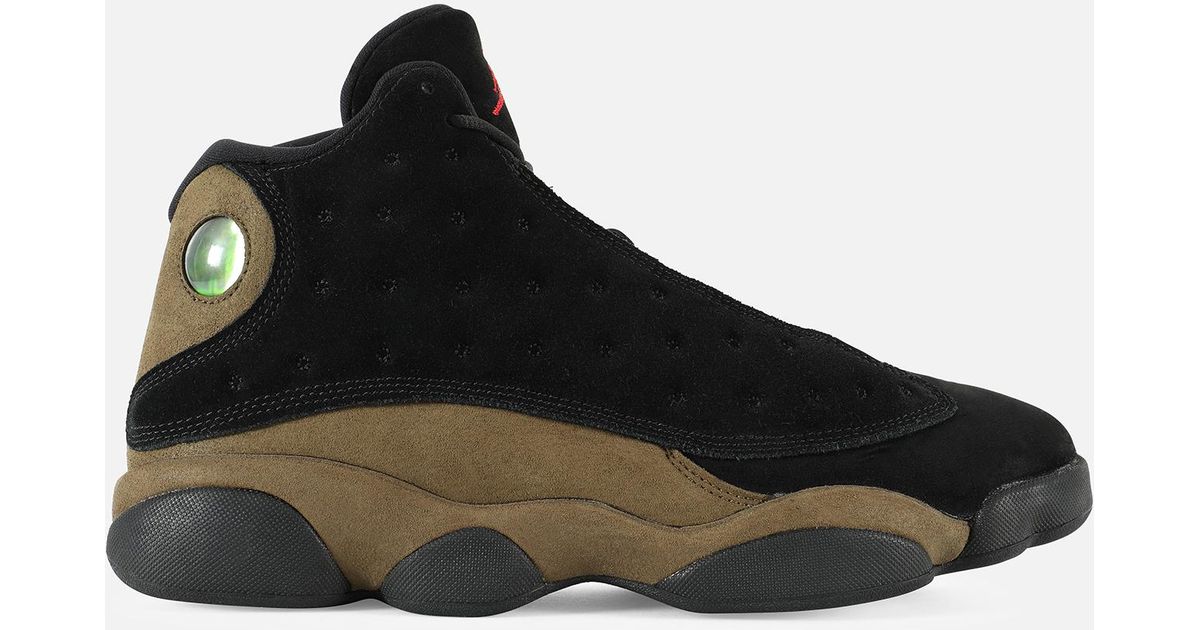 retro 13 olive green