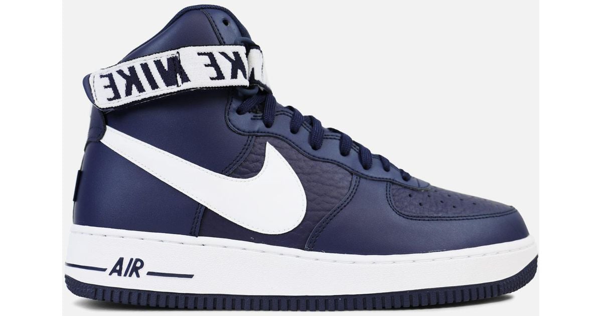Nike Leather Air Force 1 High 07-college Navy White in Blue for Men - Lyst