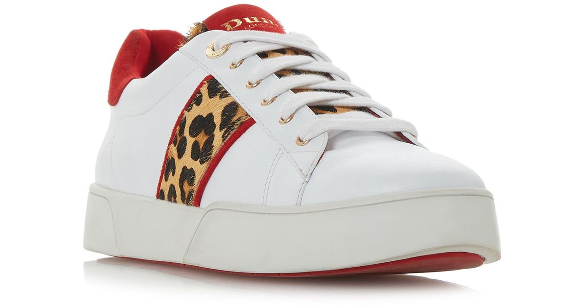 dune elsie leopard print trainers