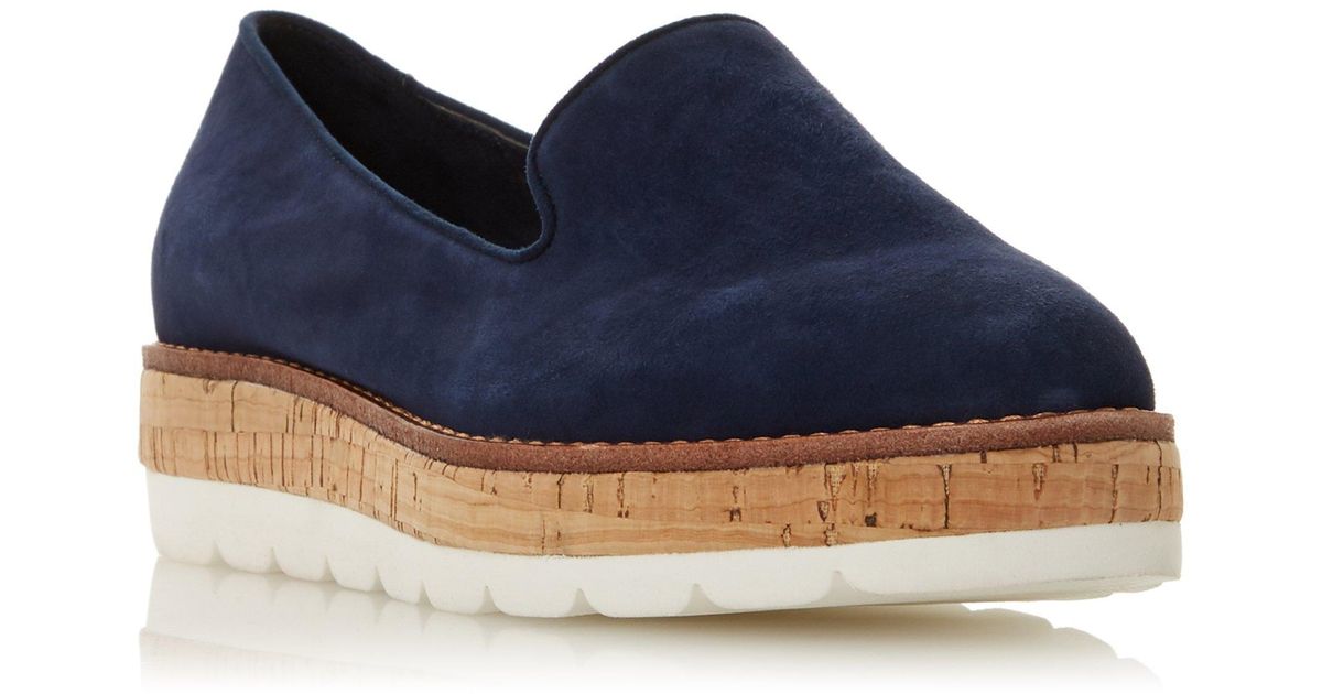 dune navy loafers