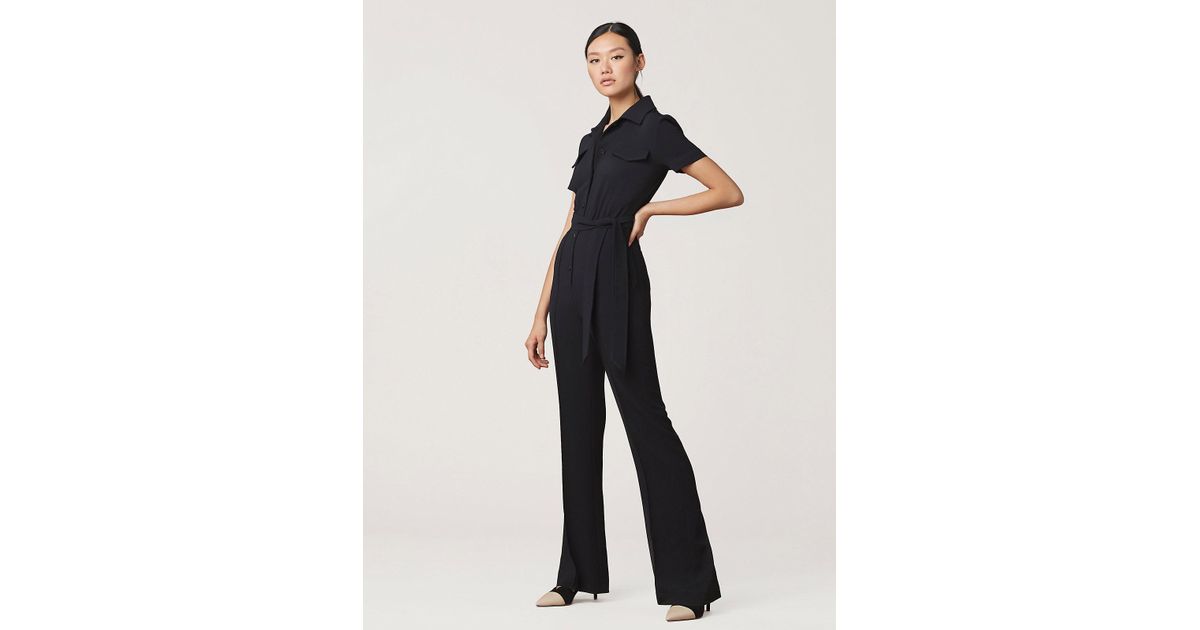 dvf daisy belted jumpsuit