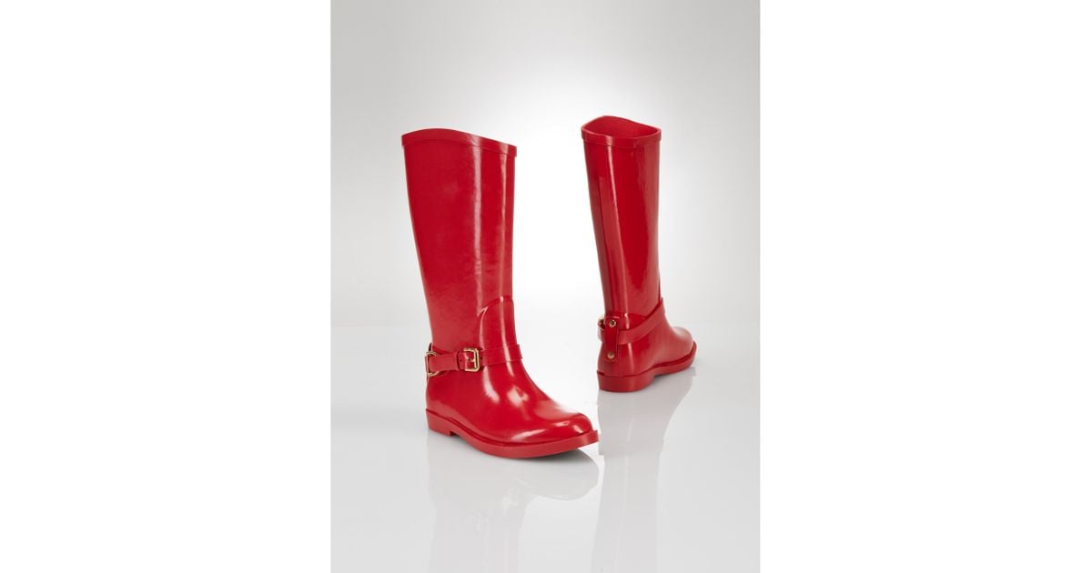ralph lauren red rain boots