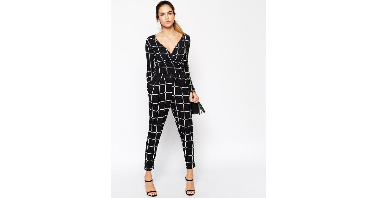 asos check jumpsuit