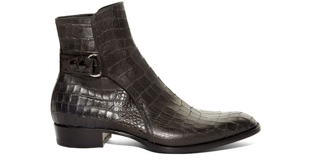 black croc chelsea boots