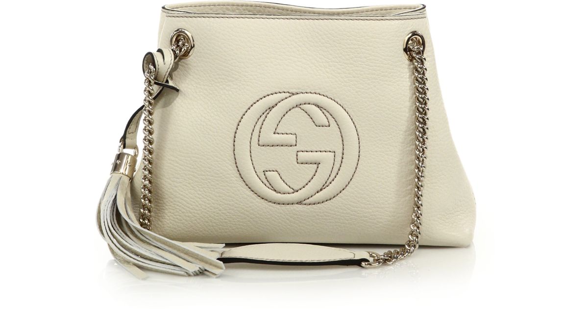 Gucci Soho Small Leather Shoulder Bag in Beige (black) | Lyst
