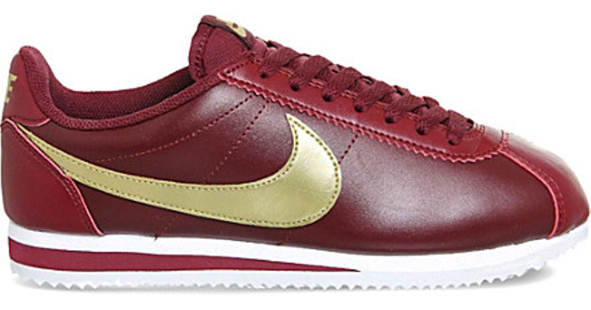 red and gold nike cortez