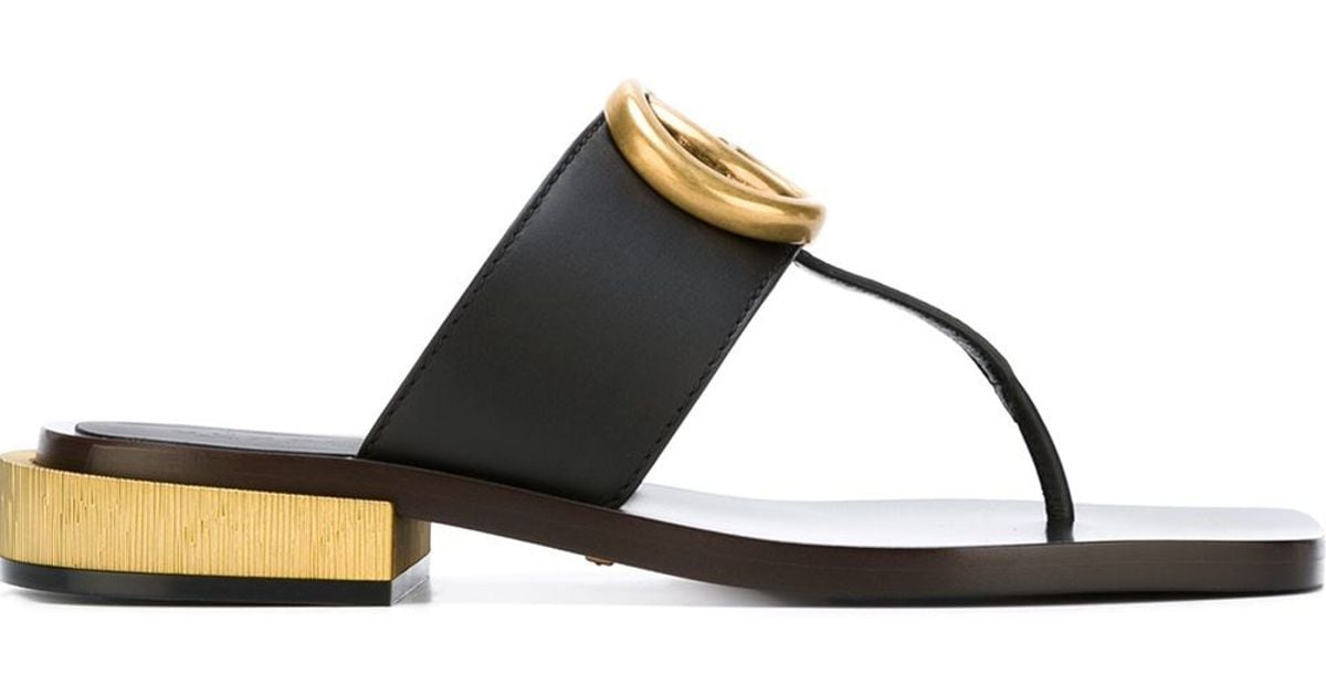 leather double g sandal gucci