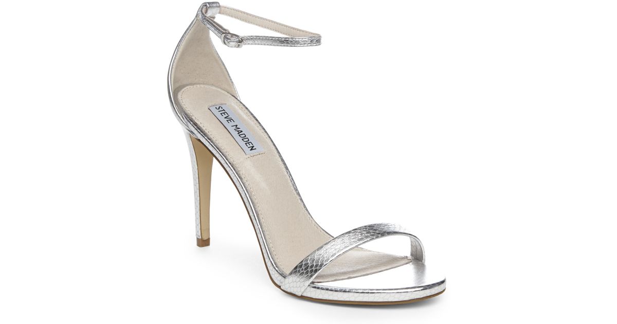 steve madden silver strappy heels