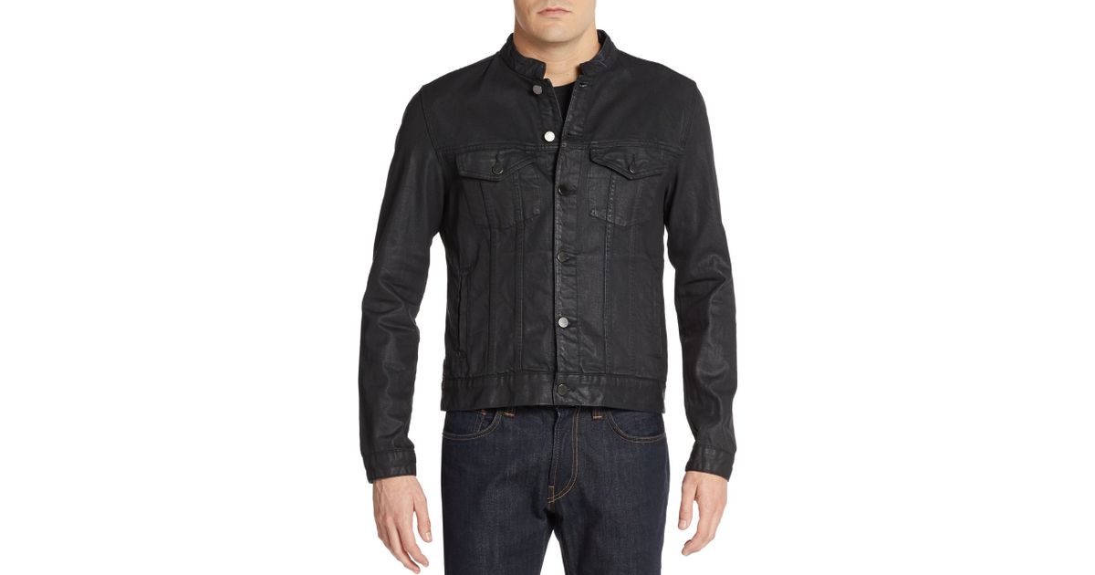 The Kooples Waxed Denim Jacket in Blue for Men Lyst