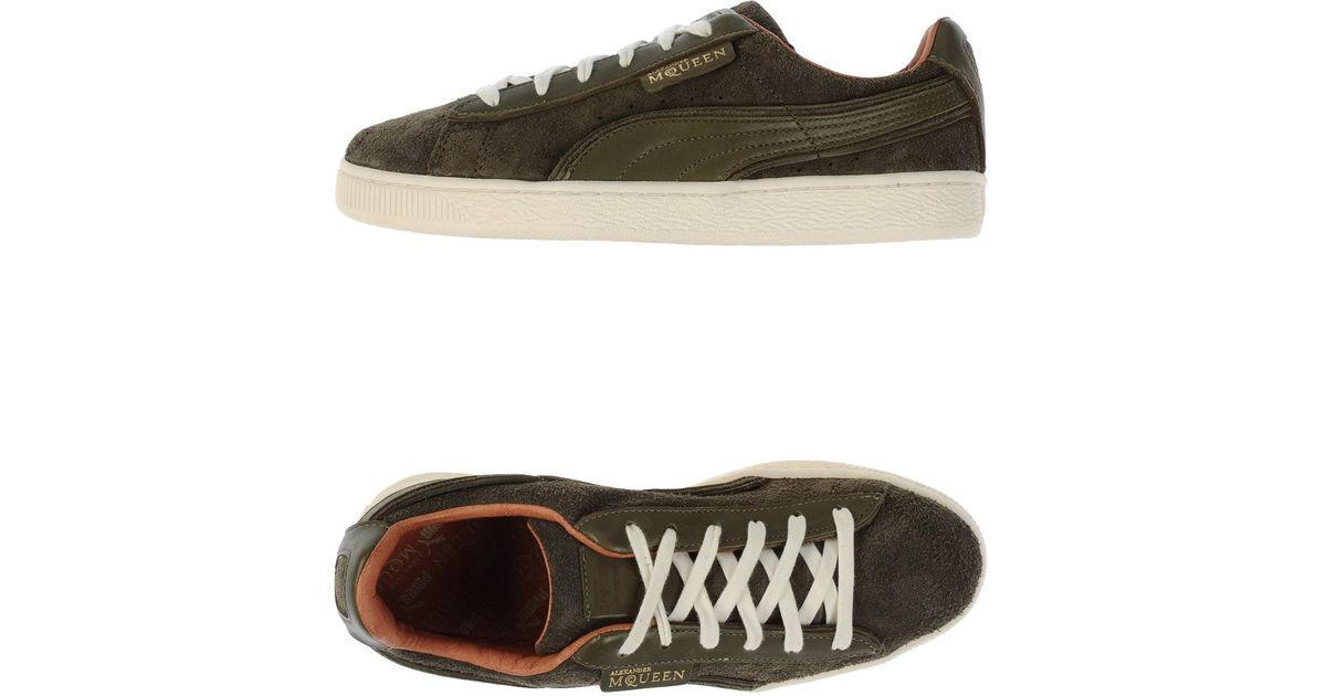 Alexander McQueen X Puma AMQ Suede Low-Top Skate Sneakers in Green for Men  | Lyst