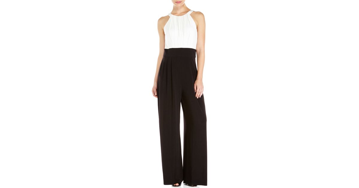 vince camuto black and white jumpsuit