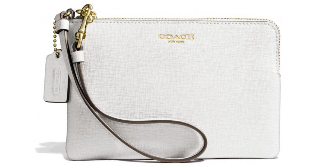 coach wristlet white
