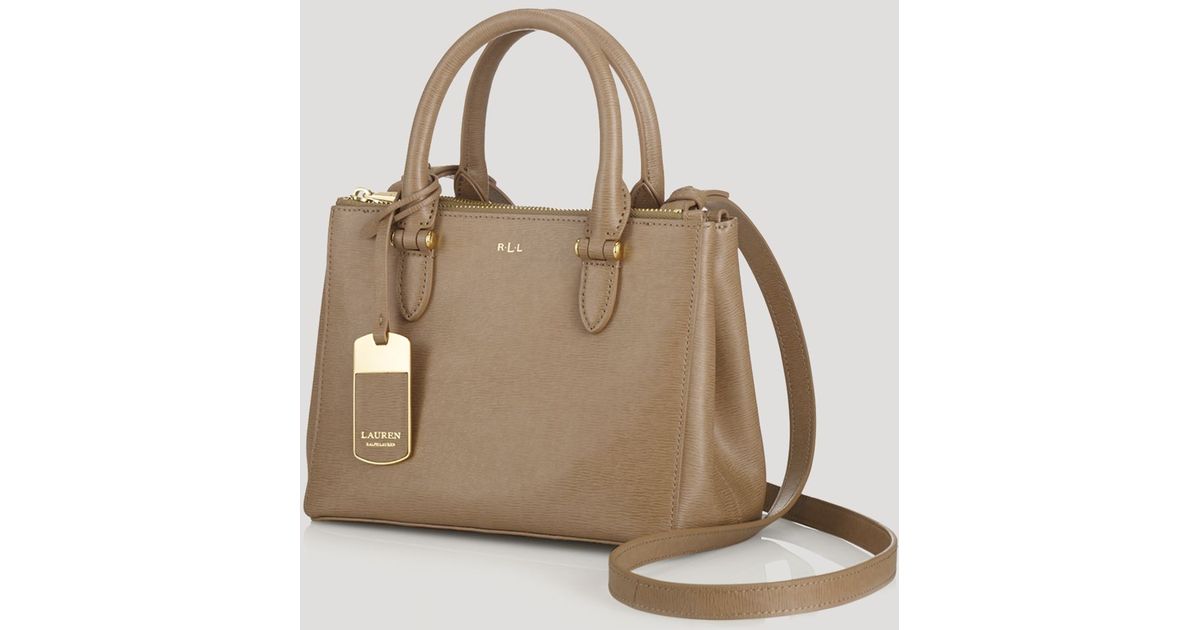 Ralph Lauren Lauren Mini Bag Newbury Double Zip in Brown | Lyst