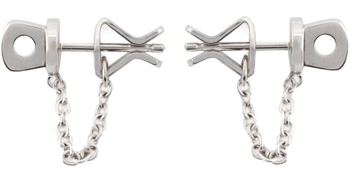 Lyst Miansai Bar Chain Earrings In Gray
