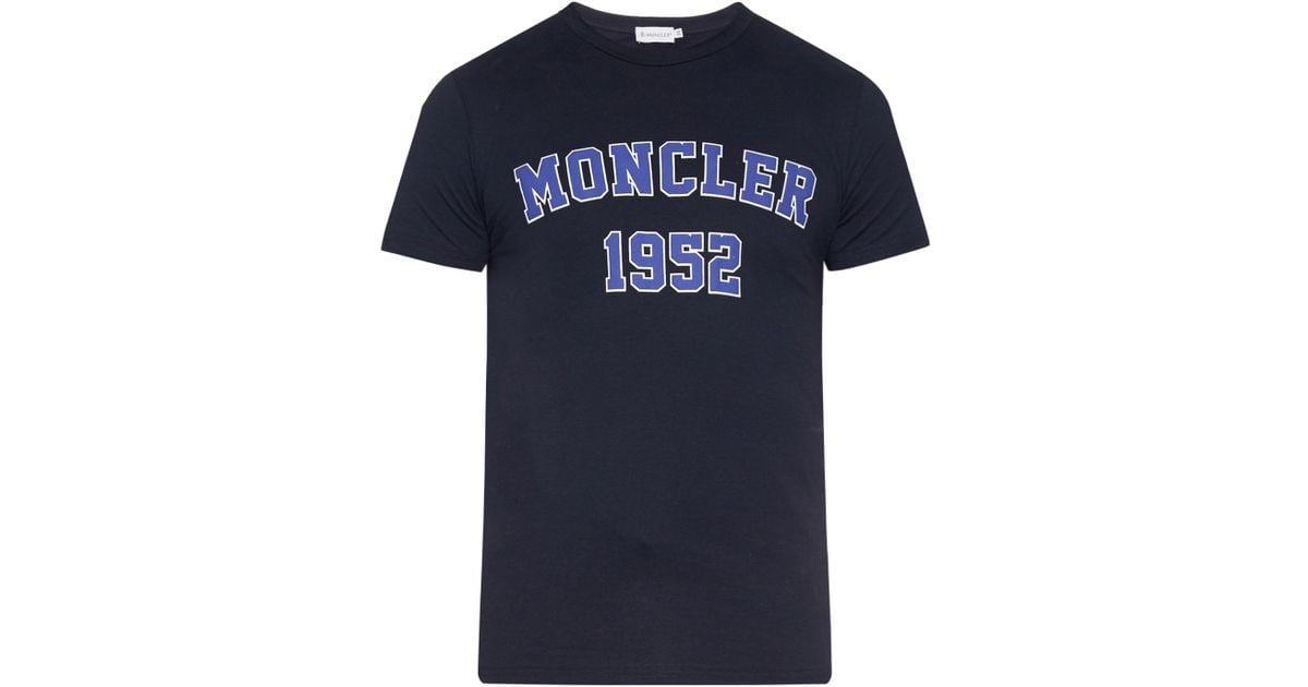 Moncler Cotton 1952 Logo-print Jersey T-shirt in Navy (Blue) for 