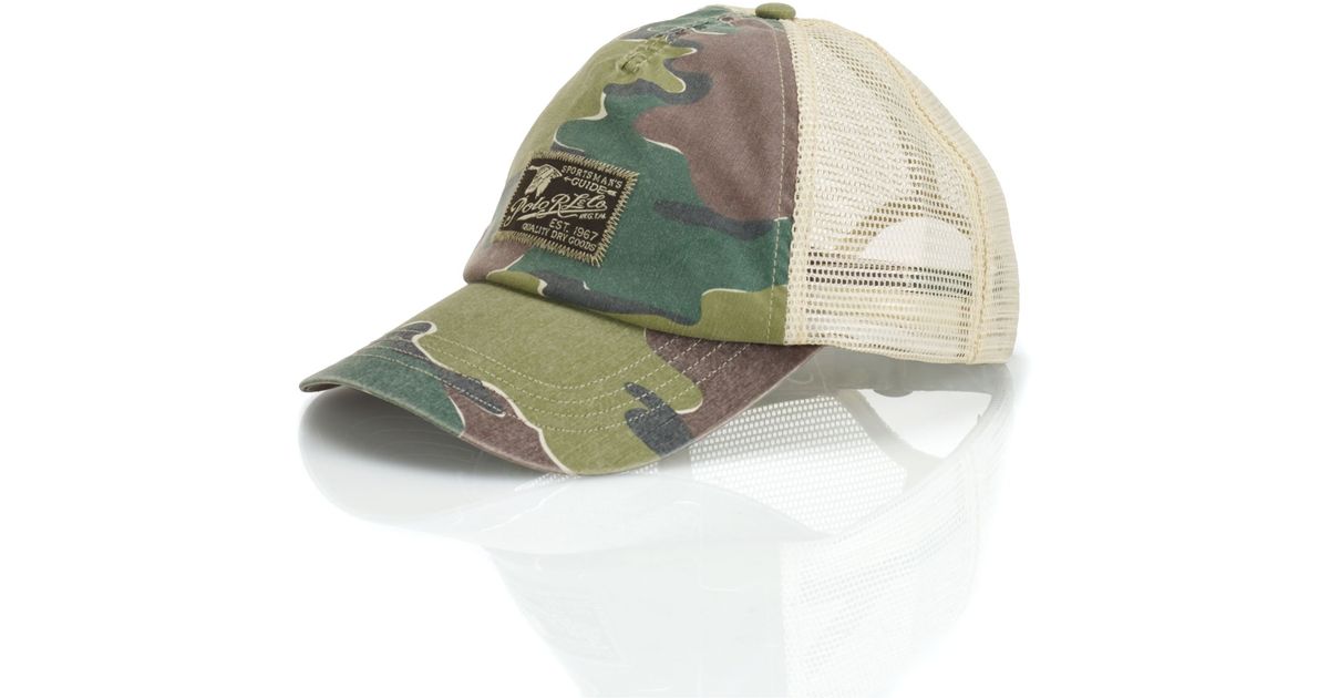 Polo Ralph Lauren Camo Trucker Hat in Green for Men Lyst