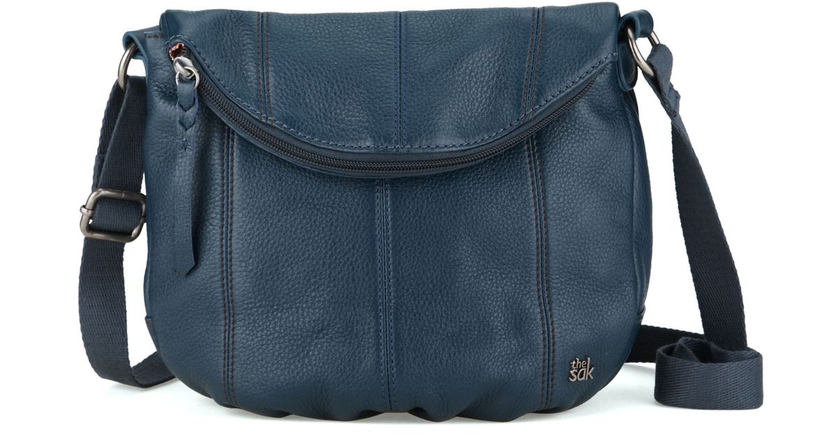 The Sak Deena Leather Flap Crossbody in Vintage Blue (Blue) Lyst