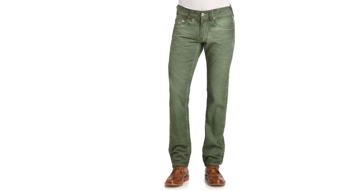 True Religion Coldpressed Cotton Denim Jeans in Green for Men | Lyst