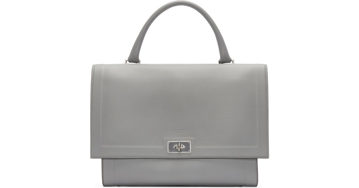 Givenchy Leather Grey Medium Shark Bag 