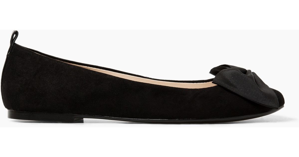 women mango bow leather ballerina