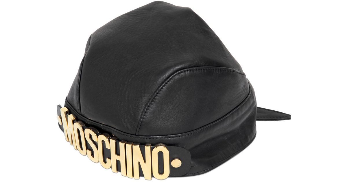 moschino leather hat