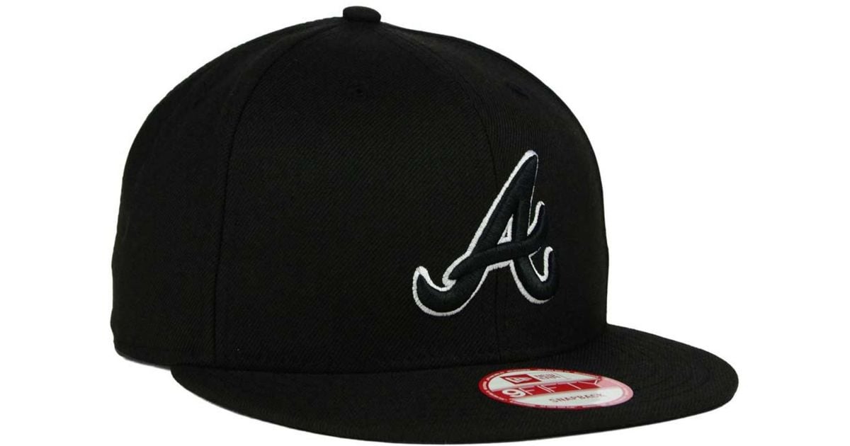 KTZ Atlanta Braves B-dub 9fifty Snapback Cap in Black for Men | Lyst
