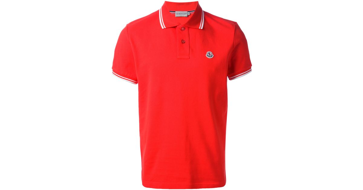 red moncler polo shirt