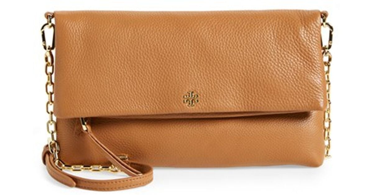 Tory burch Foldover Crossbody Bag in Brown Lyst