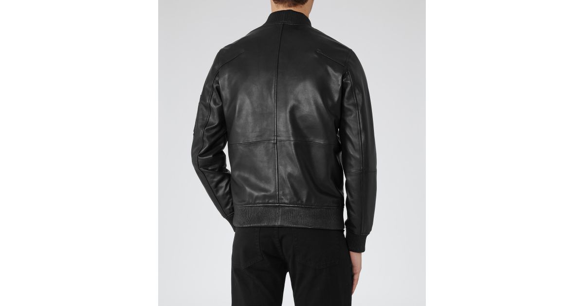 Reiss Bardot Leather Er Jacket In Black For Men Lyst