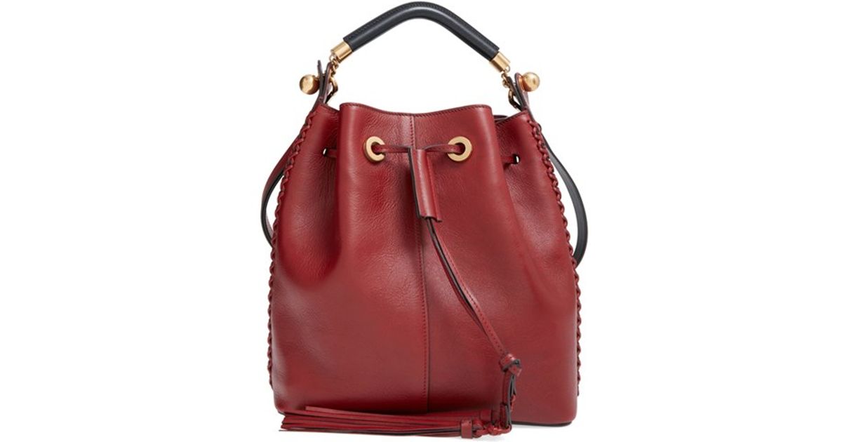 inez drawstring bag in smooth calfskin  