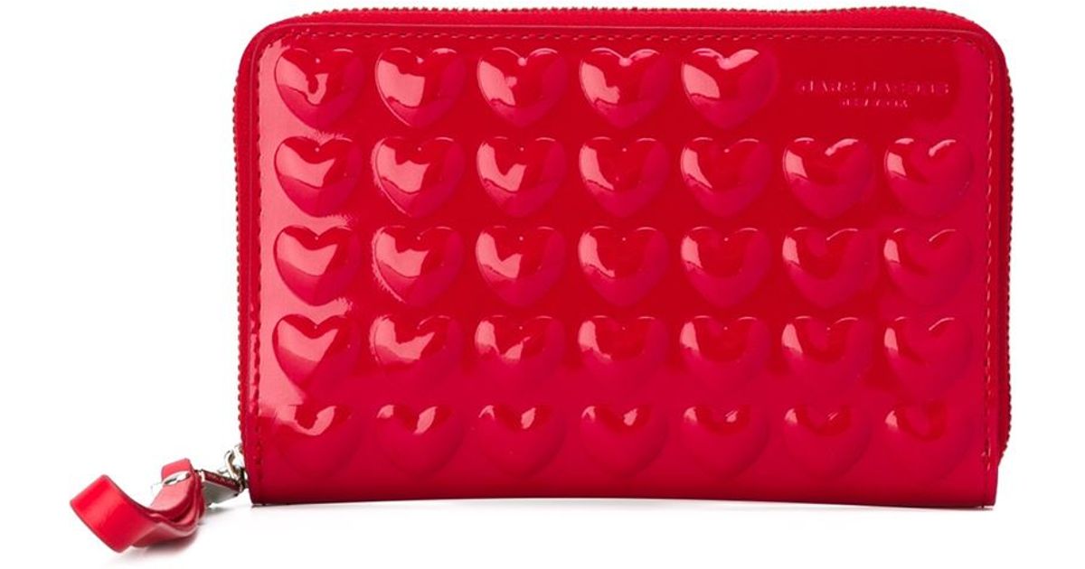 Marc Jacobs Solid Heart Phone Wallet in Red | Lyst