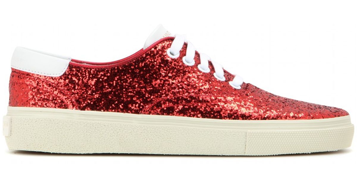 red glitter sneakers