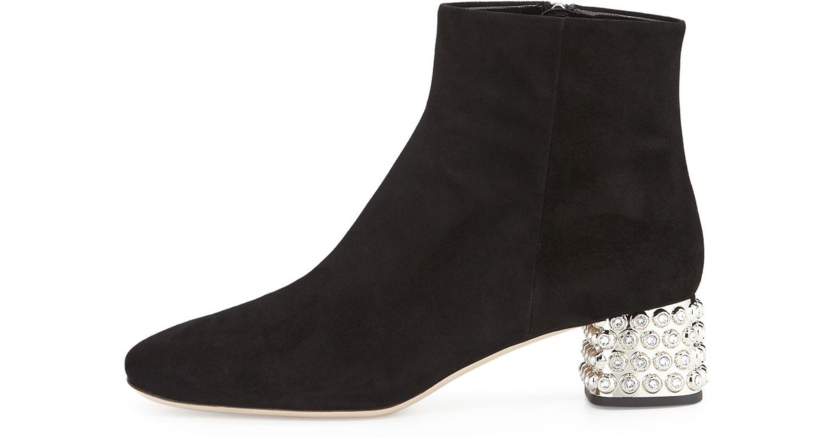studded block heel boots