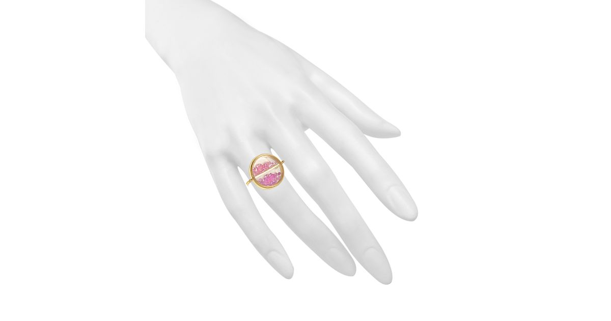 Aurelie Bidermann Fine Jewellery Mini Chivor 18k Gold And Pink Sapphires Ring Lyst