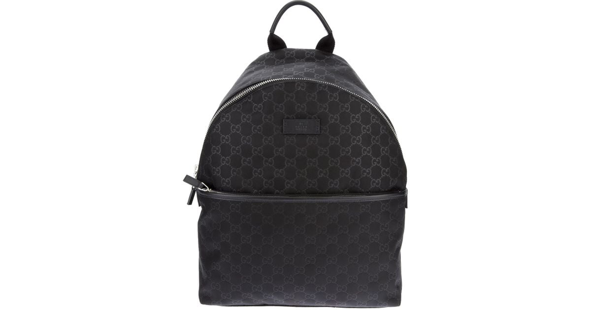 Gucci Embossed Monogram Backpack in Black | Lyst