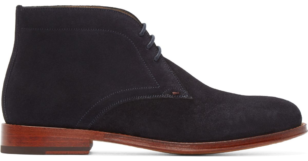 Blue Suede Morgan Boots for Men - Lyst