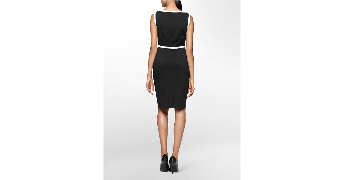 calvin klein black dress with white piping