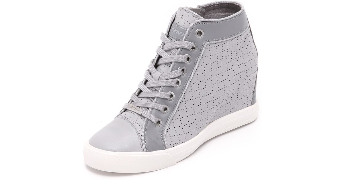 DKNY Rubber Cresta Wedge Sneakers in 