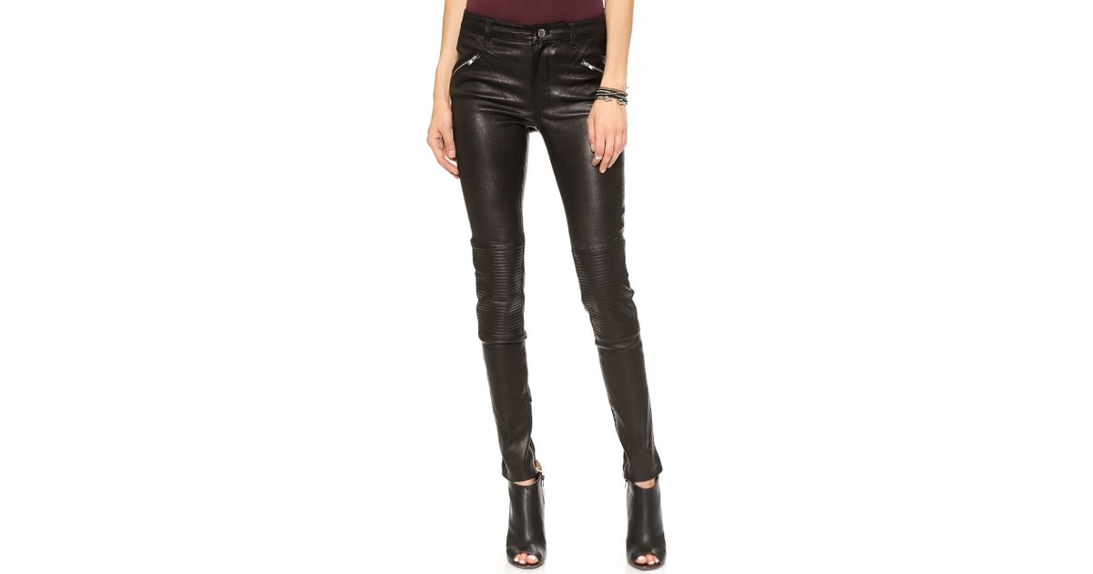 BLK DNM Bikerstyle Leather Trousers in Black | Lyst