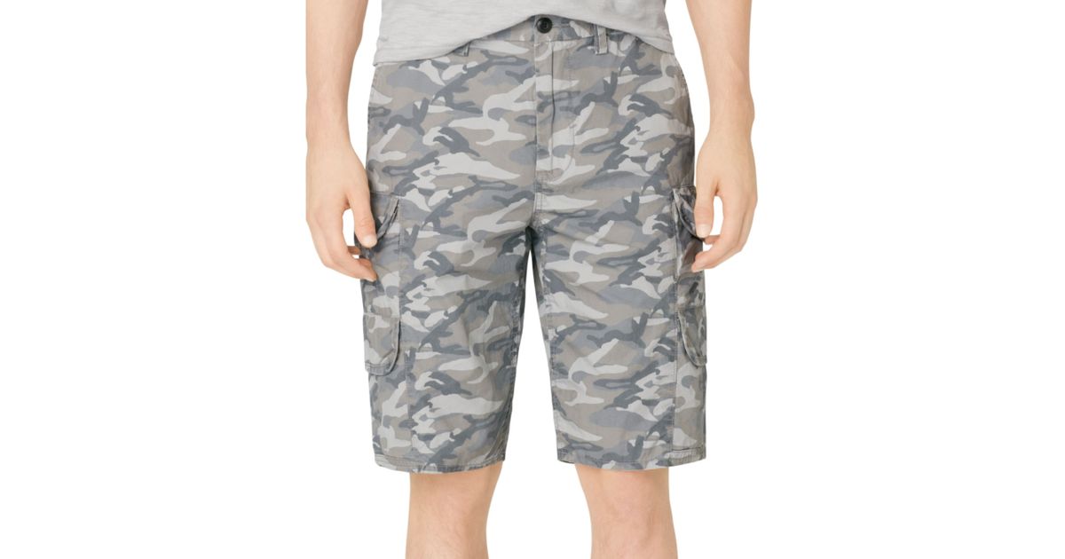 gray camo cargo shorts