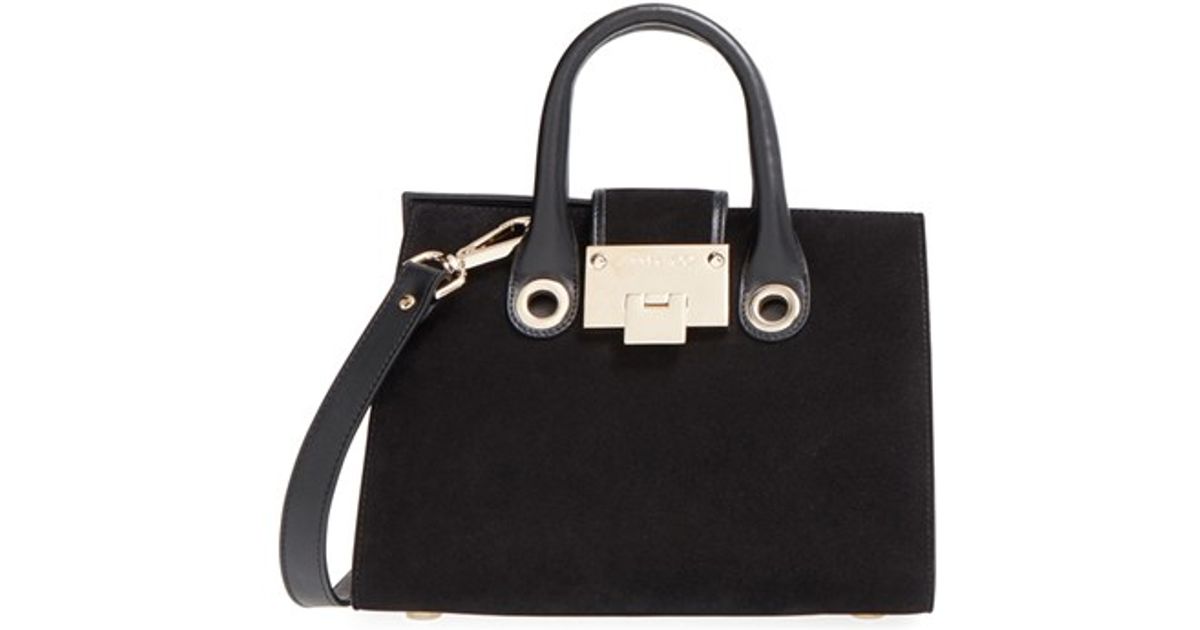 small black suede crossbody bag