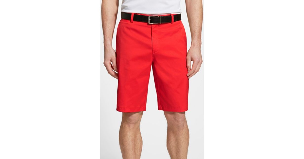 mens red nike golf shorts