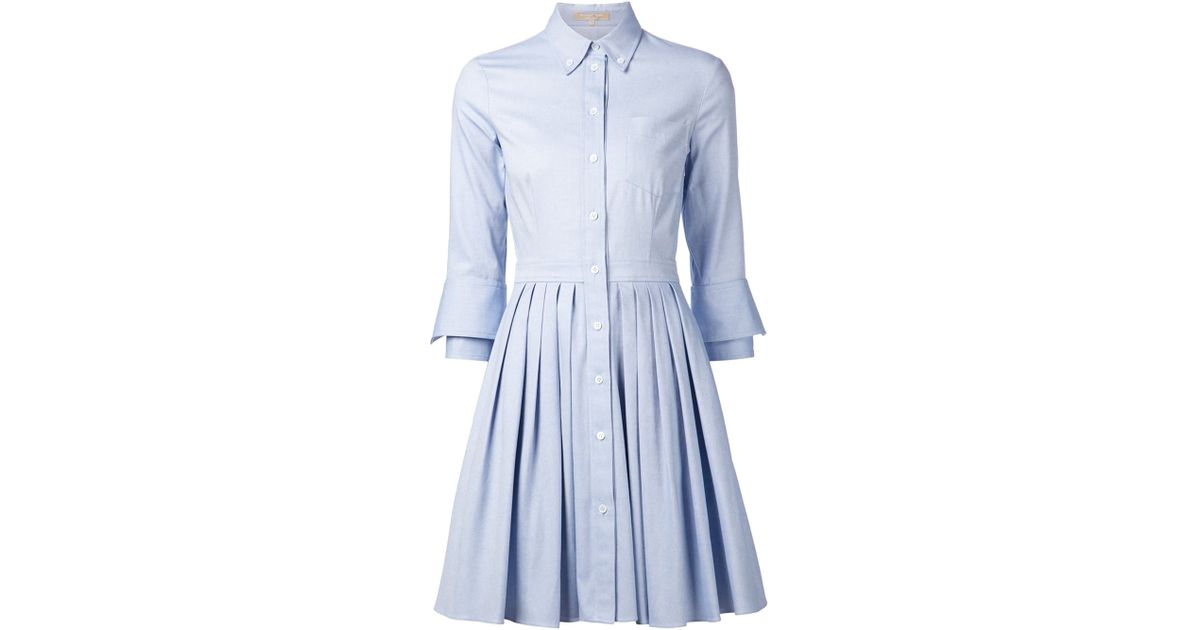 michael kors shirt dress blue