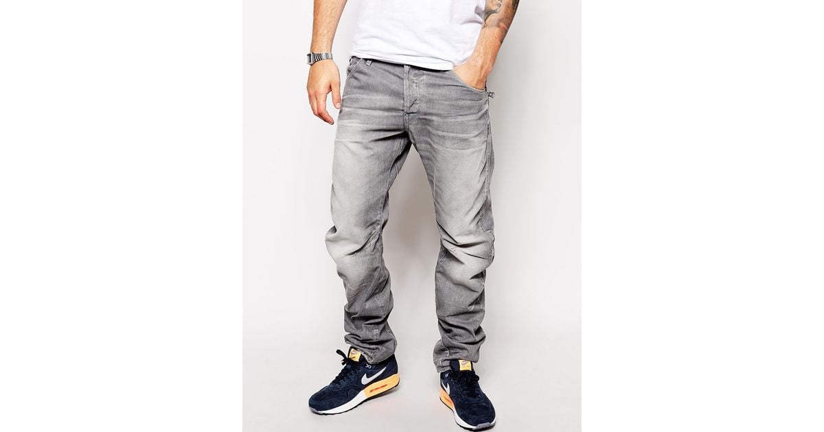G-Star RAW G Star Jeans New Riley 3d Loose Tapered Gray Light Aged 