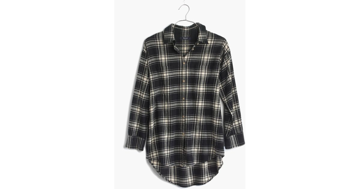 Madewell Flannel Trapeze Shirt In 