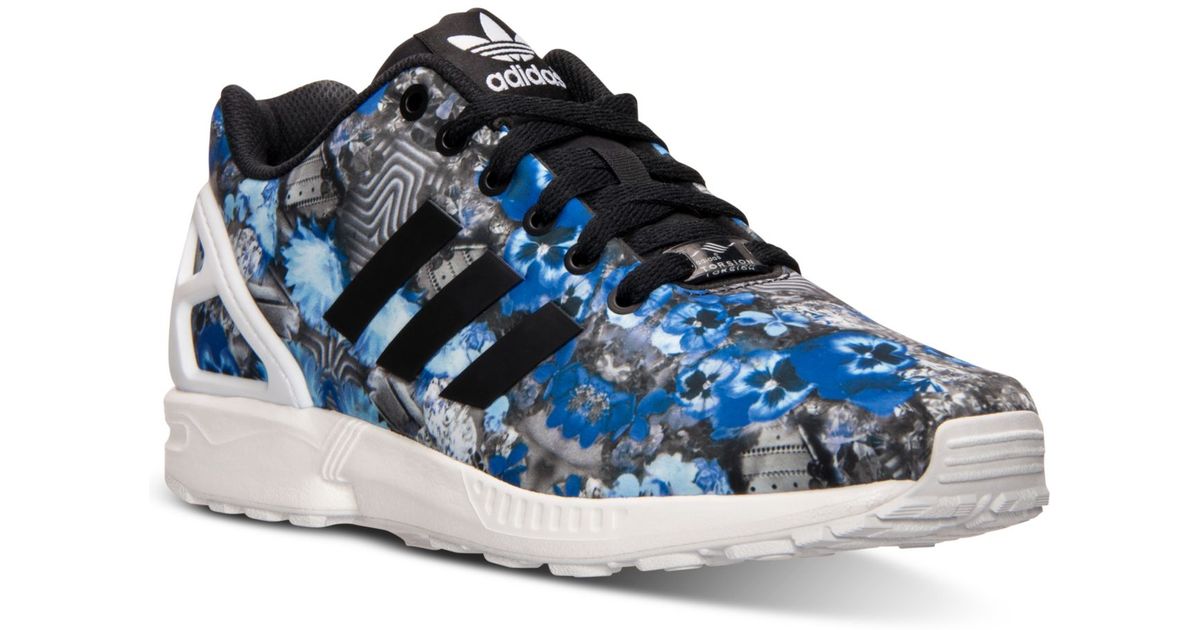black and white floral adidas flux