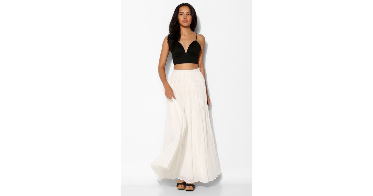 Pins And Needles Gauzy Pleated Maxi Skirt in White Lyst